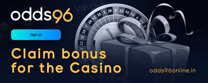 Activate your welcome casino bonus at Odds96