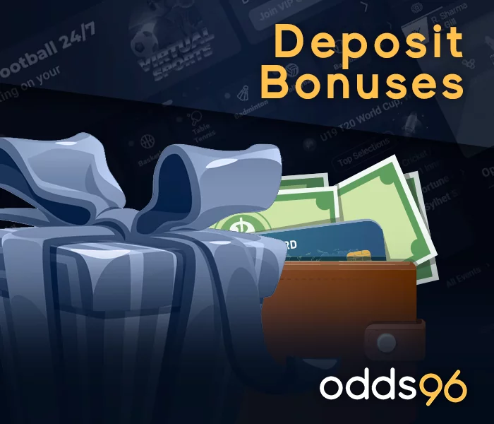 Deposit bonuses at Odds96: ₹1200 for Astropay and 5% for Crypto