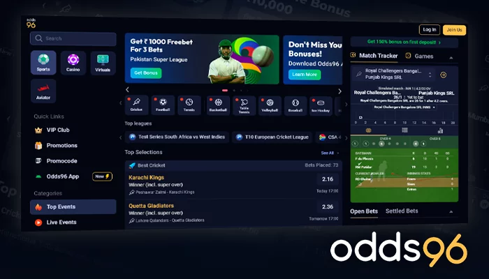 Visit the official page of Odds96 to start playing casino games