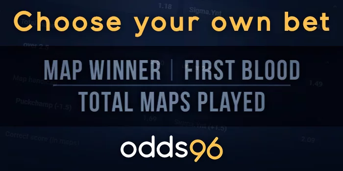 Types of bets on eSports: map winner, first blood, total maps played