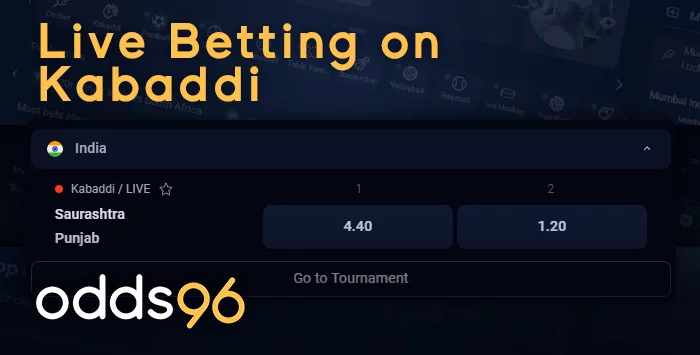 Live betting on Kabaddi at Odds96