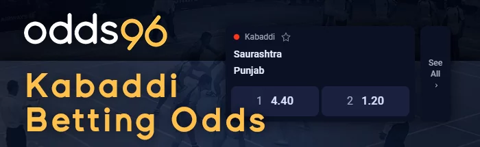 Kabaddi betting odds at Odds96 bookie