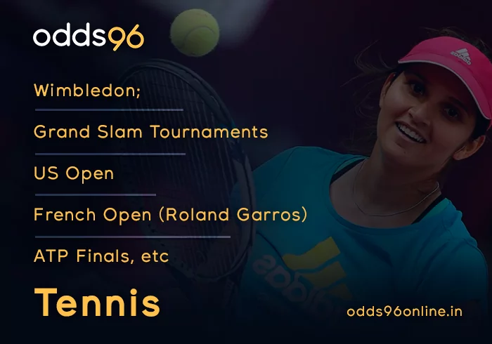Current tennis tournaments on the Odds96 site