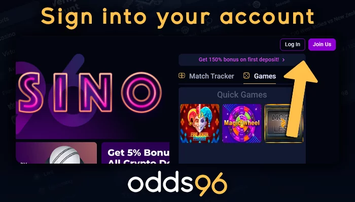 Authorize in your Odds96 account to refill account