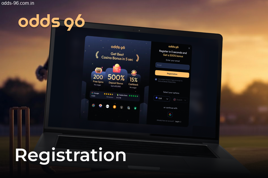 Odds96 account registration and verification in India