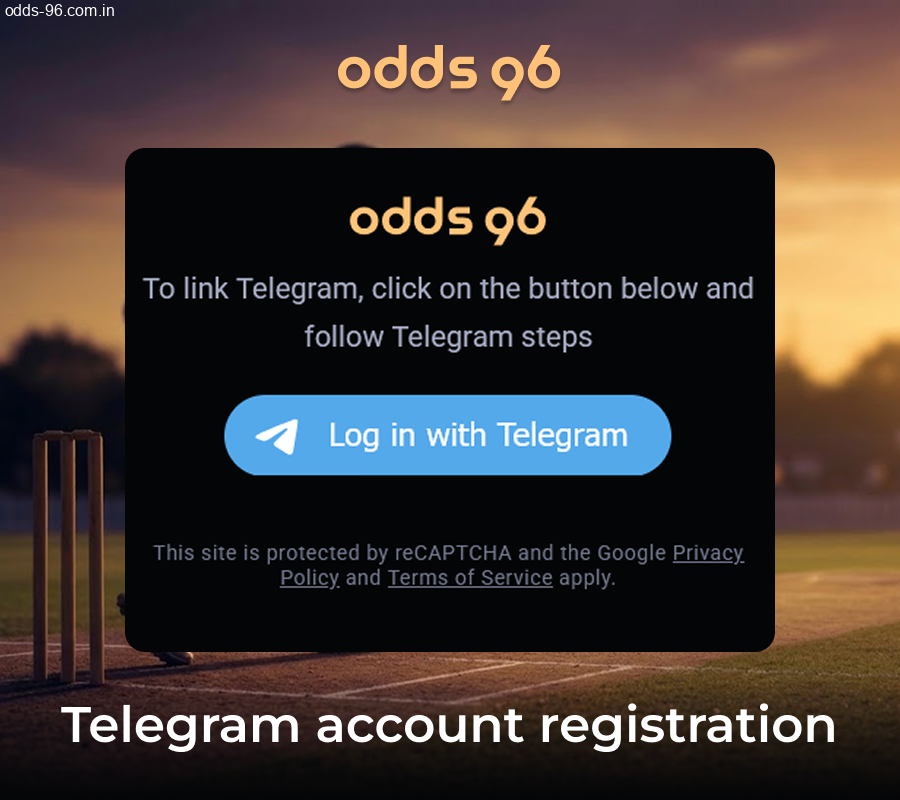 Odds96 registration using Facebook or Telegram accounts